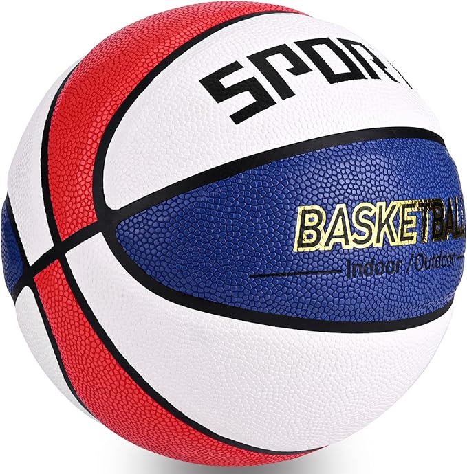 KUYOTQ Kids Youth Adult Size 3/4/5/6/7 (22/25.5/27.5/28.5/29.5") Basketball Premium Rubber or Faux Leather Basketball Indoor Outdoor Basketball for Boys Girls Womens Mens Basketball Gifts (Deflated)