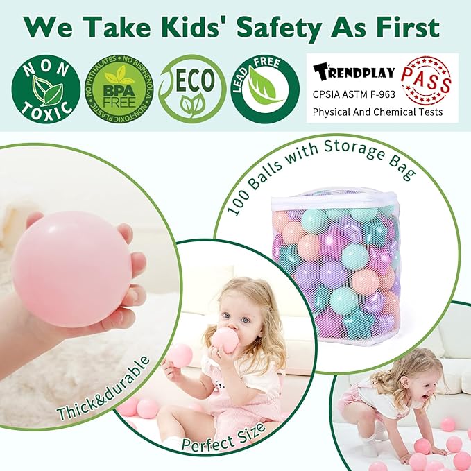 TRENDPLAY Star Ball Pit Balls for Toddlers -50 100 200 Count Star Balls Different Shapes, Non-Toxic Plastic Balls for Safe Play, Boys Girls Festival Party Decoration