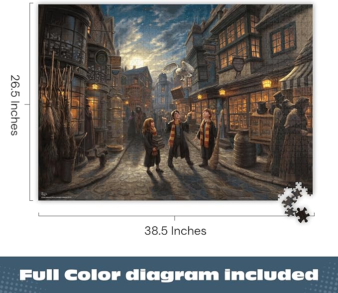 Ceaco - Thomas Kinkade Studios Harry Potter Diagon Alley 1500 Piece Jigsaw Puzzle with Bonus Poster