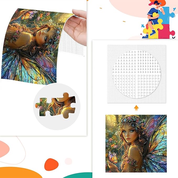1024 Piece Fairy Butterfly Jigsaw Puzzle for Adults, Fantasy Forest Puzzles for Adults 1000 Pieces, Challenging Puzzle for Friends Family Activity Game Nights, Finished Size 19.7" x 19.7"