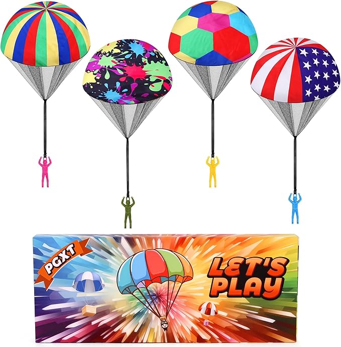 Parachute Toy for Kids, Outdoor Toys Flying Parachute Men, Inside & Outside Toys for or 3 4 5 6 7 8 9 10 11 12 Year Old, Easter Basket Stuffers for Kids Idea 2026 Unique Boys Party Favors