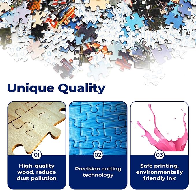 1000 Pieces Puzzles for Adult Wooden Jigsaw Puzzle 1000 Piece Puzzle Adult Children Elderly Puzzle Flower Eiffel Tower Paris Bridge Puzzle Gift for Mom Dad Family Friend Home Decor Wall Art 29.5x20IN