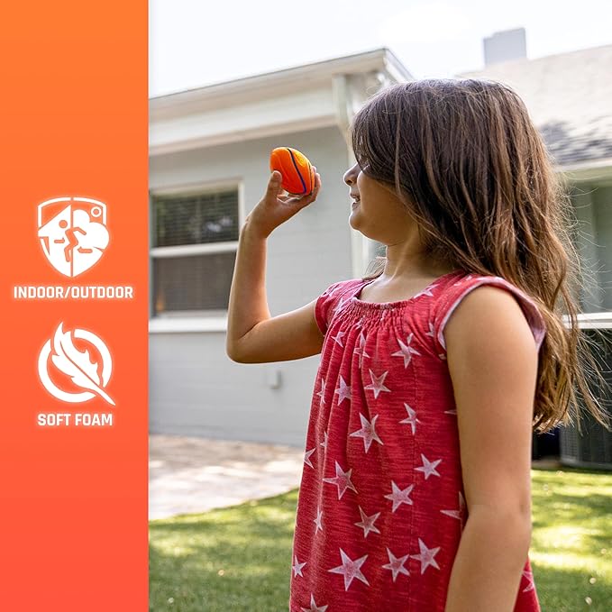NERF Micro Foam Sports Ball Set - Kids Foam Micro Football, Soccer Ball + Basketball Set Soft Stress Relief Mini Foam Sports Set for Kids - Multicolor