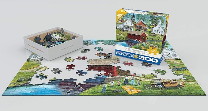 Old Covered Bridge Family Puzzle 300pc
