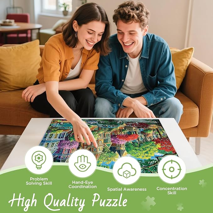 500 Piece Puzzle for Adults,Urban Street Jigsaw Puzzle for Adults Elderly, Birthday Party for Family, Funny Puzzle, Challenging Games 20.5×15 in