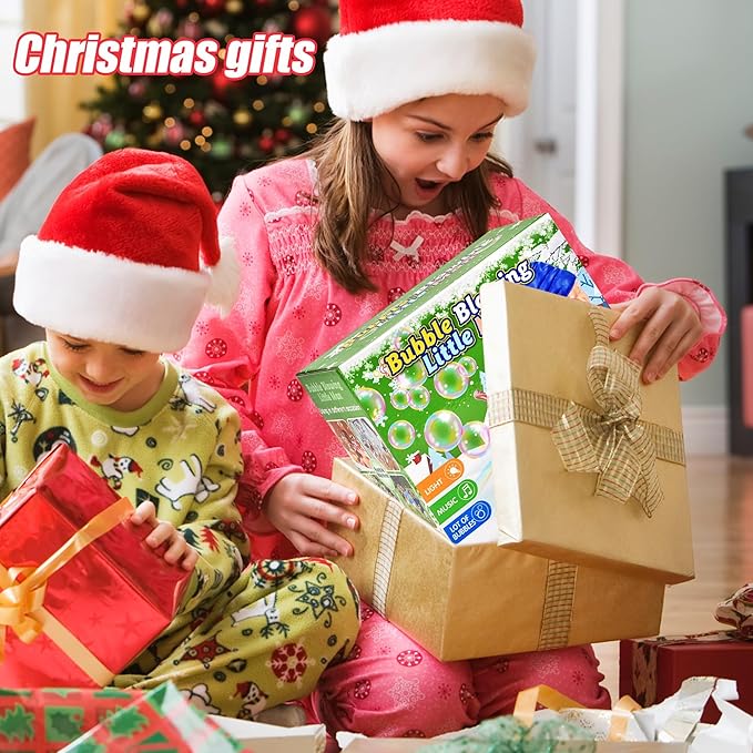 Santa Bubble Butt Blower, Santa Claus Farting Bubble Machine, Funny Automatic Blowing Blower with Music Flashing Lights Colorful Bubbles, Christmas Stocking Stuffers Gift for Kids
