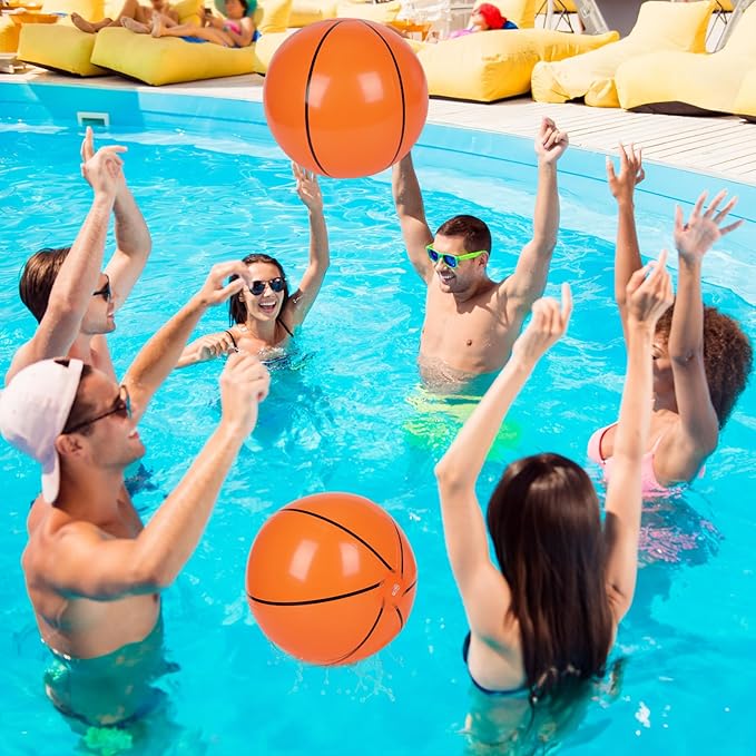 Mototo 50 Pack Inflatable Beach Balls 16 Inch Giant Blow up Inflatable Balls Bulk for Summer Swimming Pool Beach Game Goodie Bag Super Bowl Theme Sport Event Birthday Party Favor