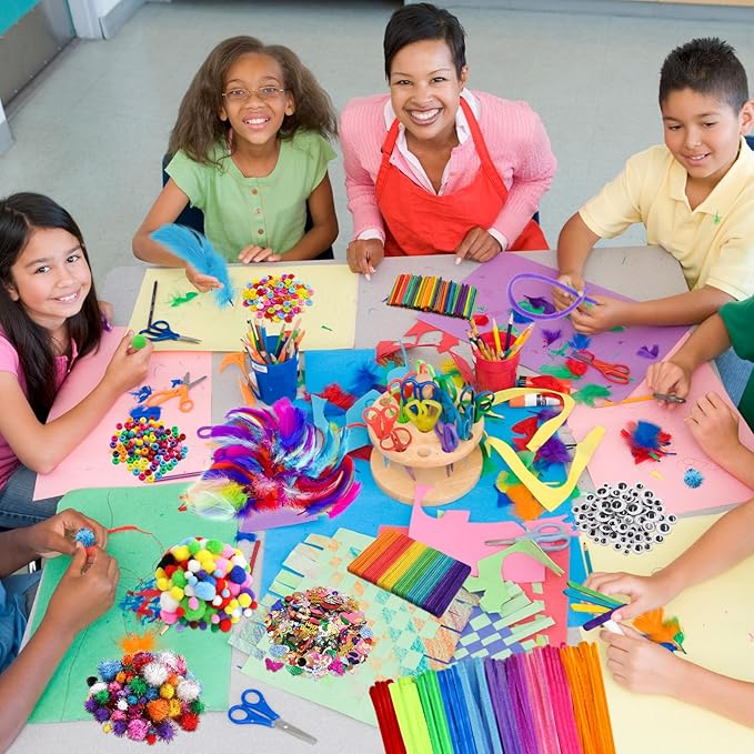 Treasure Cove Arts and Crafts Supplies for Kids Craft Supplies Materials Kit DIY School Craft Kit Toddler Art Set Activity Materials for Preschool Kindergarten Crafting Project Art Activity 1850Pcs
