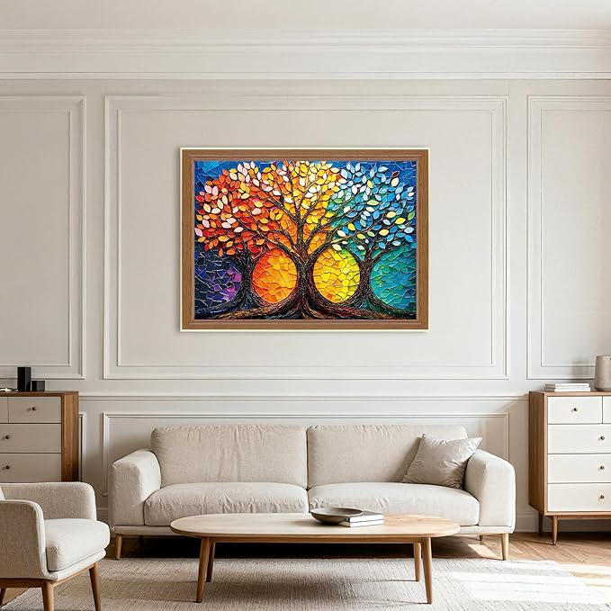 GUEETIC® Stained Glass Puzzle Tree of Life Puzzles for Adults 1000 Pieces, Impossible Hard Difficult Challenging Puzzles for Adults, Colorful Mosaic Tree of Life Jigsaw Puzzle 1000 Pieces