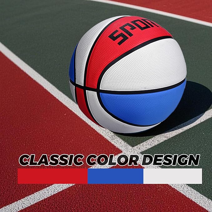 KUYOTQ Kids Youth Adult Size 3/4/5/6/7 (22/25.5/27.5/28.5/29.5") Basketball Premium Rubber or Faux Leather Basketball Indoor Outdoor Basketball for Boys Girls Womens Mens Basketball Gifts (Deflated)