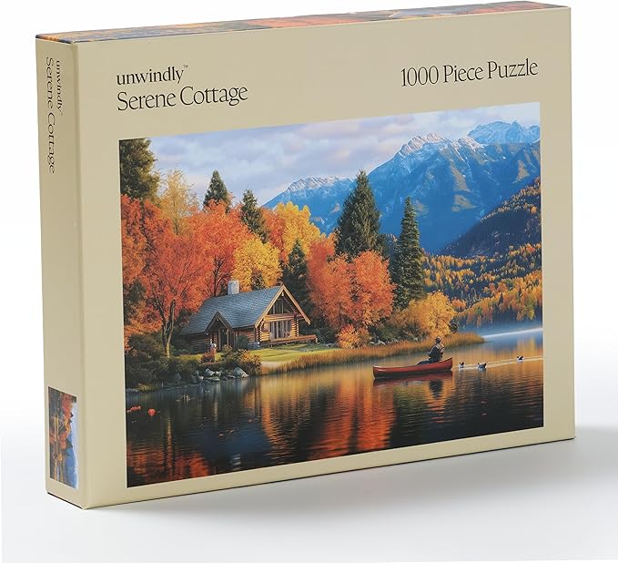 Serene Cottage Jigsaw Puzzle for Adults – 1000 Piece Puzzle with Bonus Poster Included, Unique Design & Vibrant Colors