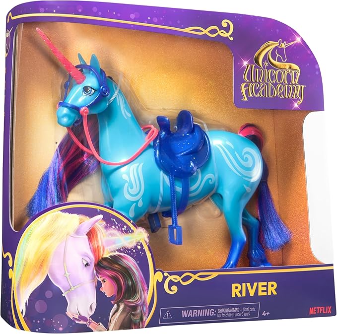 Unicorn Academy, River with 2 Riding Accessories, 11”, Compatible with Isabel, Dolls & Unicorn Toys for Girls Ages 4 and up