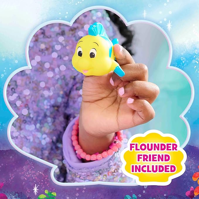 Just Play Disney Junior Bubbles Fun Ariel Doll and Accessories Amazon Exclusive, 8-Pieces, Kids Toys for Ages 3 Up