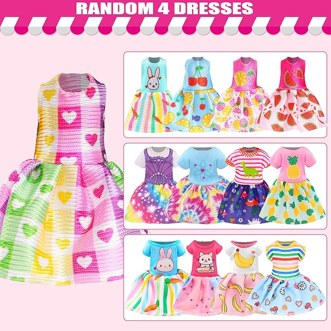 22 Pcs Mini 5 inch Doll Clothes and Accessories Including 4 Sets Fashion Dresses 4 Casual Tops and Pants Outifits 4 Swimsuits with 4 Shoes 2 Glasses 2 Shoulder Bag for 5-5.3 Inch Dolls