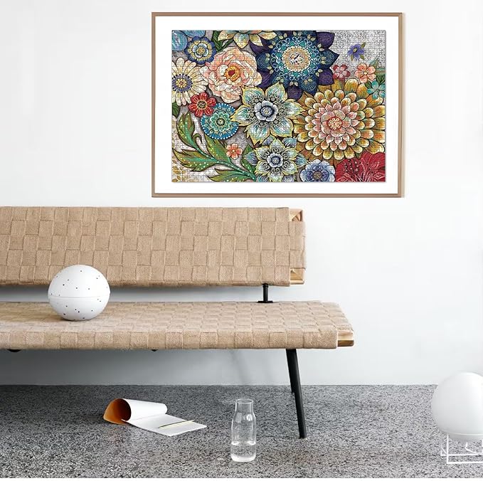 1000 Piece Jigsaw Puzzles for Adults Teens Kids - Fine Art Challenging, Mandala 1000Pcs Puzzle, Family Game Gift, Size 27"x20"