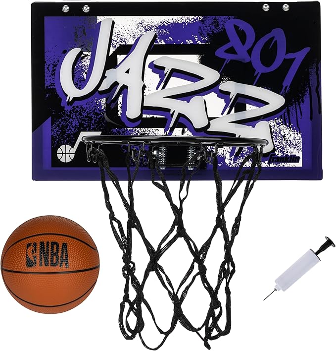 Franklin Sports NBA Team Over the Door Basketball Hoops - Kids Indoor Mini Basketball Hoop + Ball Set - NBA Fan Mini Hoops