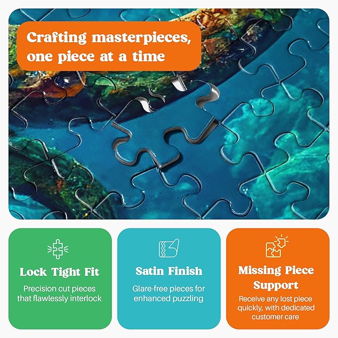 Cross & Glory - Deep Blue Octopus Odyssey - Jigsaw Puzzles 1000 Pieces for Adults | Ocean Octopus Puzzles for Adults | Challenging Brain Teaser Ocean Puzzle | 20 x 27 Inches