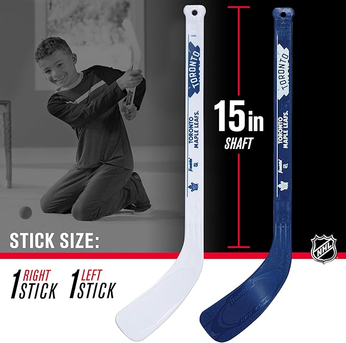 Franklin Sports NHL Mini Hockey Set - Kids Indoor Knee Hockey Goal, Ball, + 2 Stick Combo - Youth Team Indoor Toy Set - Official - Ages 3+