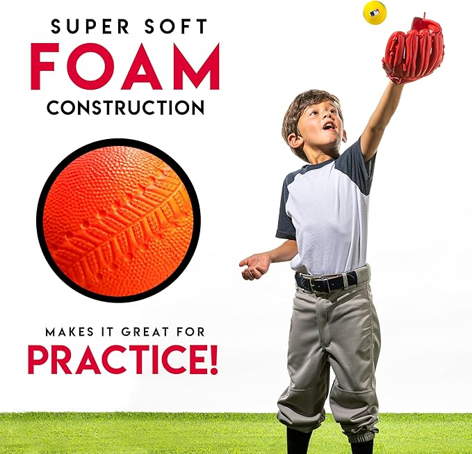 Franklin Sports Foam Baseballs - Soft Foam Practice Baseballs for Kids - Perfect for Hitting and Indoor or Outdoor Play - 3 Pack - Official MLB Licensed Product