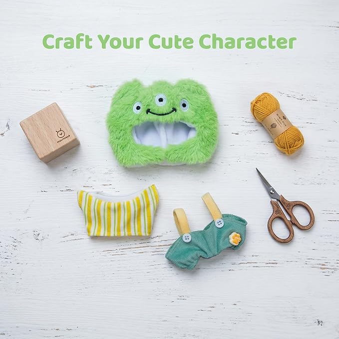 Clothes for Labubu 17cm Doll (NO Doll), 5 Piece Labubu Clothes Set, Cute Labubu Outfits with Accessories, Handmade Crochet La Bubu Doll Dress Up Set（Keroppi）