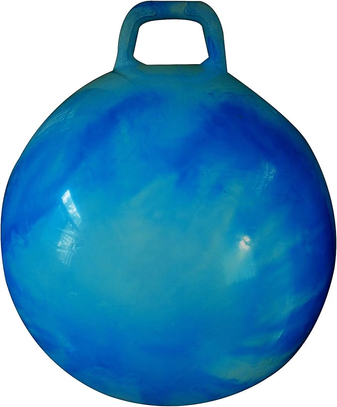 AppleRound Hippity Hoppity Hop Ball, Sit-on Bouncy Ball with Handle, 20in/50cm Diameter for Children Age 7-10, Space Hopper Hopball, Pump Included, Cloud Colors (Blue)