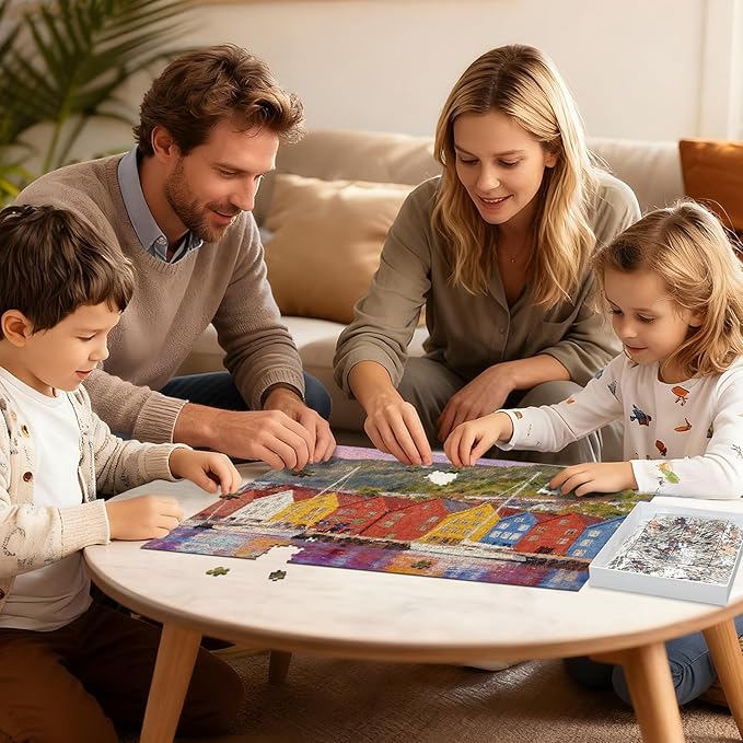 Puzzles for Adults 1000 Pieces Jigsaw Puzzles with Letters on Back Nature Landscape Puzzle Family Wall Decor Impossible Puzzle Fun Gift for Women Men (27.56x19.7 Inch)