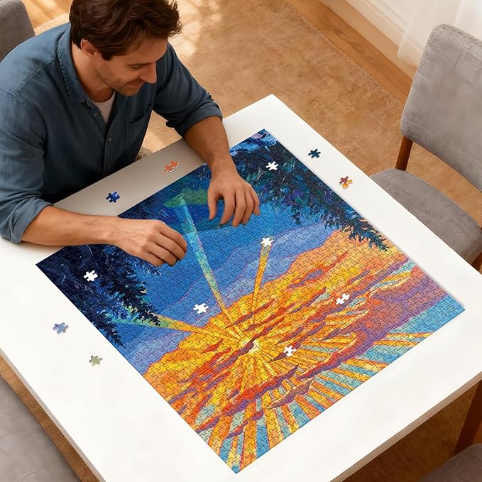 Puzzle for Adults 1024 Pieces, Bold Sunset Mountain Scene Puzzle, Challening Impossible Difficult Hard Fun 1024 Pieces Jigsaw Puzzles for Adults