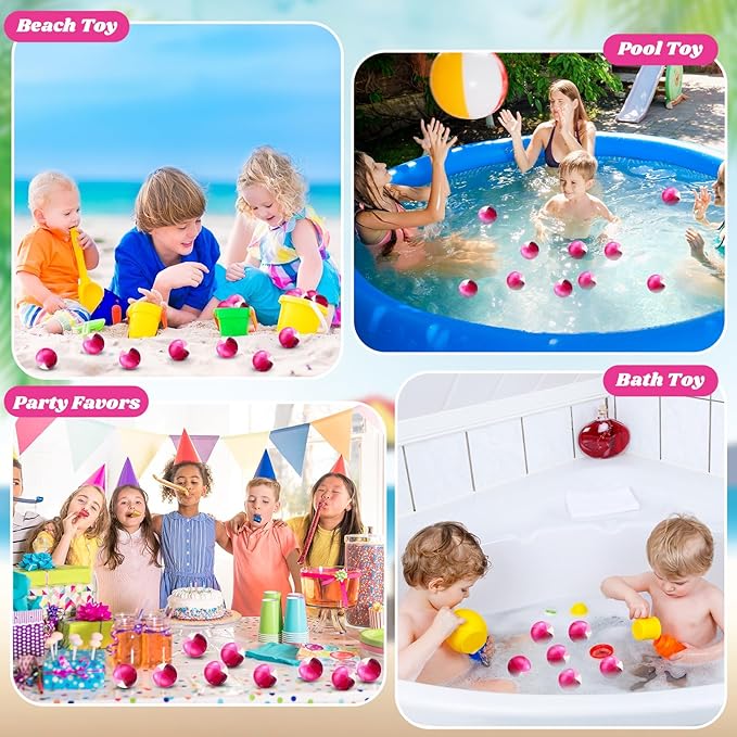 Jerify 24 Pcs Mini Beach Stress Balls 2.5 Inch Foam PU Relief Stress Mini Rainbow Blow up Beach Balls Toys for Girls Boys Birthday Hawaiian Party Favors Summer Pool Games(Gradient Purple)