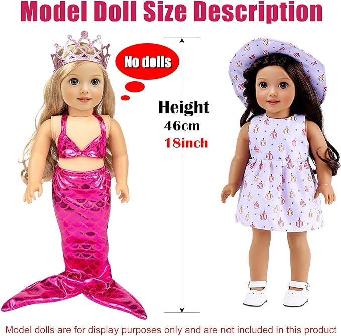 ebuddy 10 Set 18 Inch Doll Clothes - Fashion Outfit Fit for 18 inch Girl Doll (Only Clothesl)
