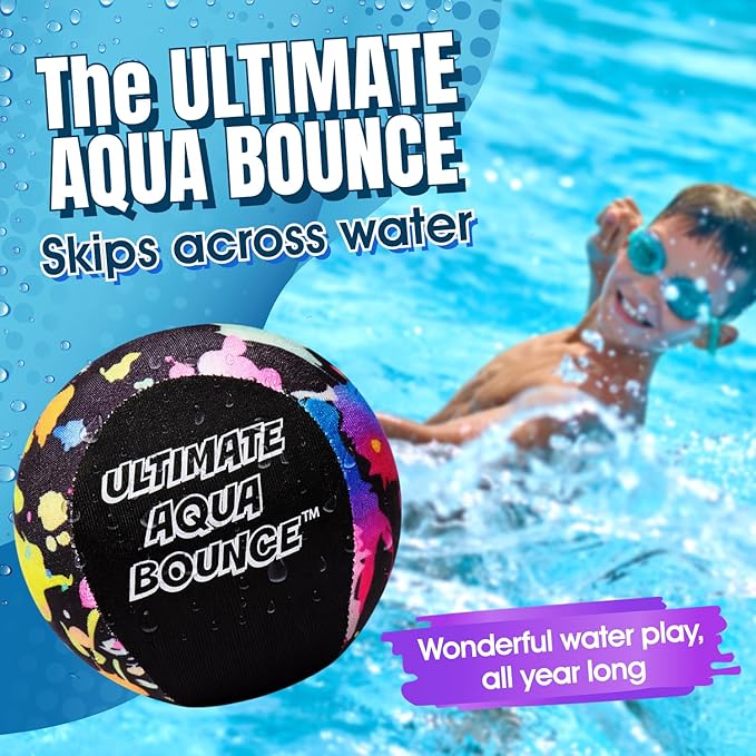 Activ Life Ultimate Skip Ball, Large 3" - 2 Water Skip Balls with 1 Skip Disc - Water Bouncing Ball Set for Beach, Pool & Lake Games - Fun Summer Toys for Kids, Teens, Adults & Families