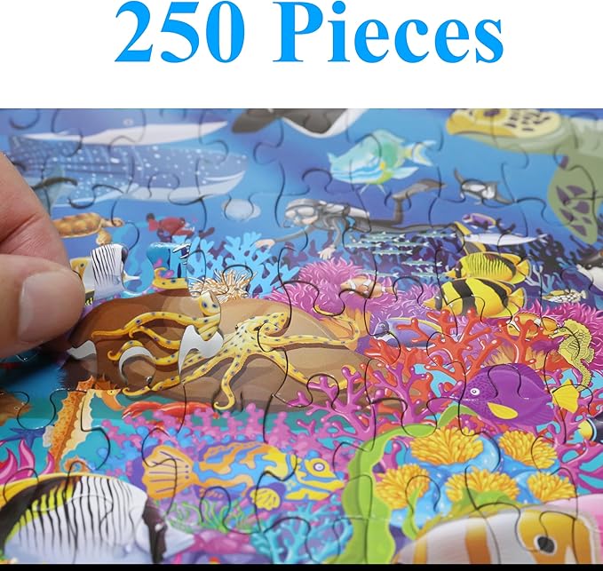 Think2Master Ocean Life 250 Pieces Jigsaw Puzzle. Great Gift Item. 14.2” X 19.3”