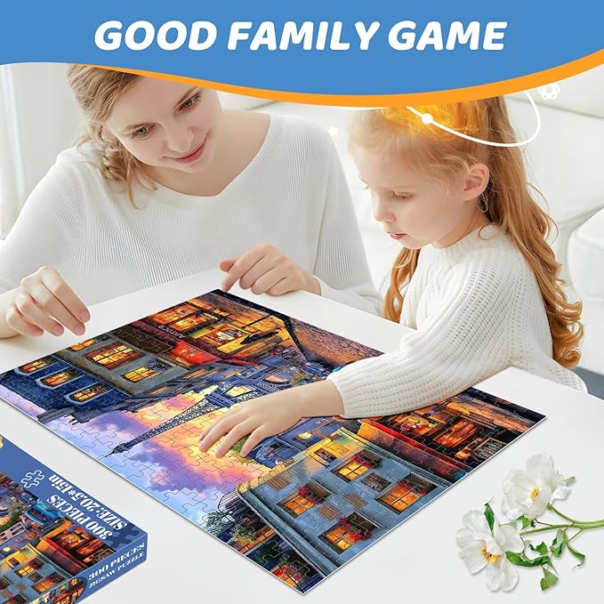 Puzzles 300 Pieces for Adults | Eiffel Tower Jigsaw Puzzles | Recycled Cardboar Jigsaw Puzzles 300 Pieces | Challenging Family Activity Great Gift Idea for Family Friends | 20.5 X 15 inches