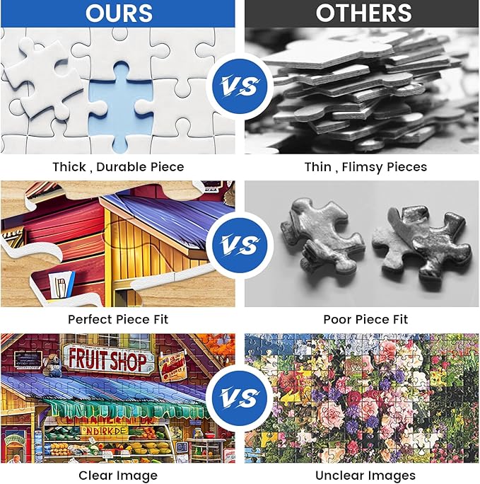 500 Pieces Puzzle for Adults, Country Store Puzzles, Landscape Jigsaw Puzzles, Creative Play Holiday Party Gifts, Fun and Challenging Family Game for Adults Seniors, 20.5x15 in