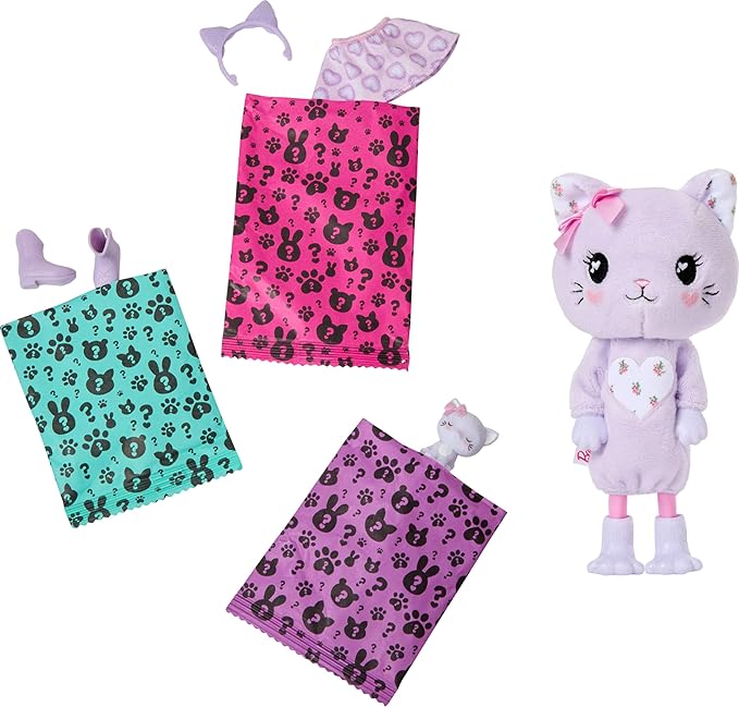 Barbie Cutie Reveal Cuddly Series Chelsea Small Dolls & Accessories with 6 Surprises Including Color Change & Mini Pet (Styles May Vary)
