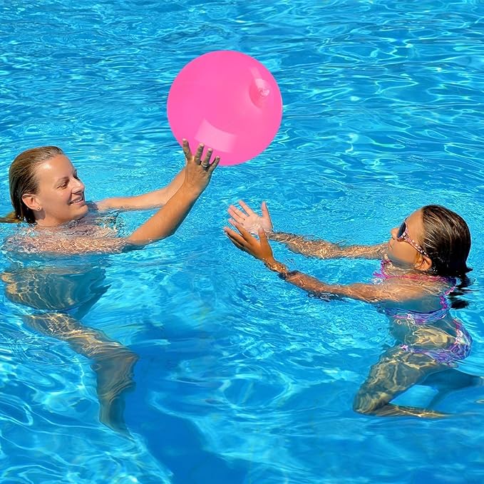20 Pack Pink Beach Ball - 12Inch Blow Up Beach Ball Party Supplies for Kids, Inflatable Floating Balls for Summer Pool Parties, Outdoor Activities & Birthday Decorations(Pink)