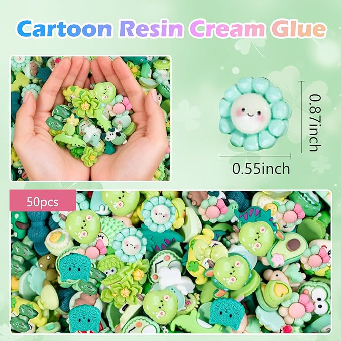 Green Series 50pcs Mystery Mini Resin Blind Bags – Tiny Resin Figures for Fairy Gardens, Crafts, Dollhouses, Kids Surprise Packs, Holiday Decor