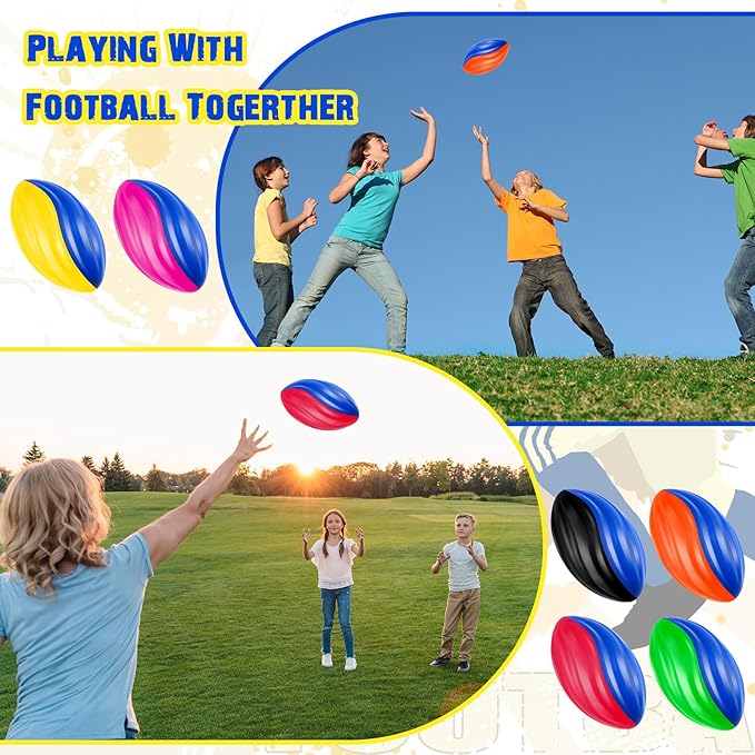 Jerify 30 Pack Mini Footballs Bulk 5 Inch Spiral Foam Football Small Soft Sports Toy for Indoor Outdoor Kids Football Play Game Foot Ball Party Supplies(Bright Color)