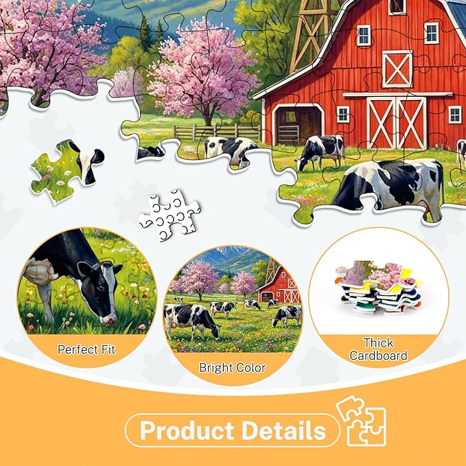 4-Pack 500 Piece Puzzles for Adults, Four Seasons Scenery Jigsaw Puzzles for Adults 500 Pieces, Fun Challenging Jigsaw Puzzles 500 Pieces for Adults Family Game Gift for Home Decor Wall Art