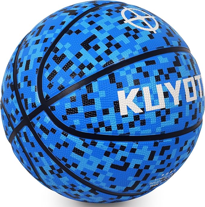 KUYOTQ Kids Youth Adult Size 3/4/5/6/7 (22/25.5/27.5/28.5/29.5") Basketball Premium Rubber or Faux Leather Basketball Indoor Outdoor Basketball for Boys Girls Womens Mens Basketball Gifts (Deflated)