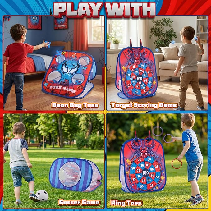 Bean Bag Toss Game for Kids - Cornhole Board Outdoor Toys for Toddlers -Party Activities Carnival Outside Yard Backyard Beach Lawn Games Toy for Kid Boys Girls Age 3 4 5 6 7 8 Year Old Birthday Gifts