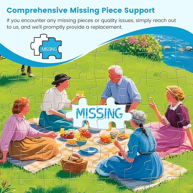 500 Piece Jigsaw Puzzles for Adults, Charming Picnic Jigsaw Puzzles, Vibrant and Relaxing 500 Piece Puzzle, Perfect for Family Time, Home Wall Decor, Great Gift for Adults, Seniors, 20.5 x 15 in