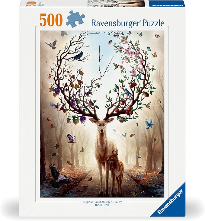 Ravensburger - Magical Deer - 500 Piece Jigsaw Puzzle - Stunning, Vivid Imagery of a Mythical Deer - Bold Colors - Mysterious Scene - Ideal Gift - Frameable Art - Screen-Free Fun - Puzzles for Adults
