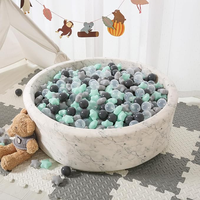 STARBOLO Star Ball Pit Balls - 100pcs Crush Proof Plastic Children's Toy Star Ball Ocean Balls for Birthday Parties Game Pool,2.2'' Balls and 2.55'' Stars