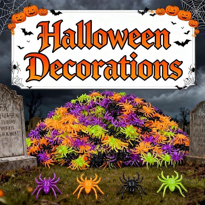 (1000pcs Halloween Colorful Spider Pack)