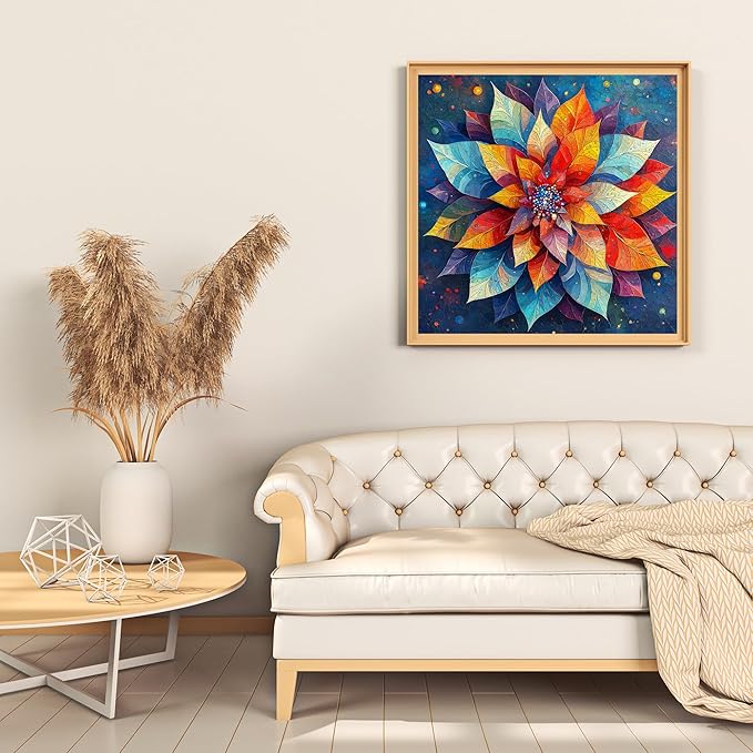 Puzzles for Adults 1000 Piece, Round Mandala Jigsaw Puzzles 1000 Pieces, Impossible Puzzle for Home Decor, Finished Size 23.98 * 23.98", with 1:1 Poster, Letter on The Back