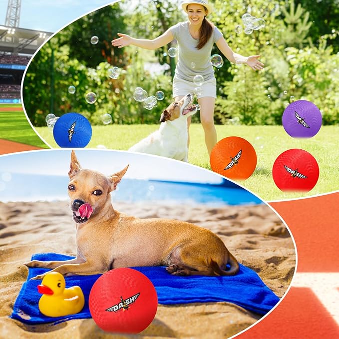 Jerify 8.5 Inches Playground Balls Kickball Bulk, Colorful Inflatable Sports Bouncy Balls, Dodgeball, Kickball for Official Play, and Fun Indoor and Outdoor Toys and Gift