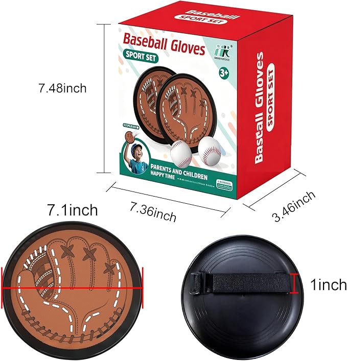 New 2026 Toss and Catch Game Ball Set Beginner Baseball Training Glove - Premium Toy Paddle Fits All Hand Sizes Toddlers Teens & Adults, Fun Gift Idea for Boys & Girls Toddler Baseball Glove