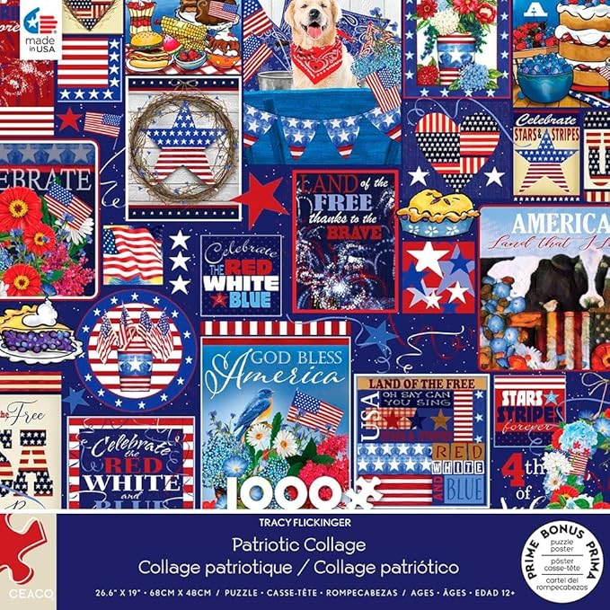 Ceaco - Tracy Flickinger - Patriotic Collage - 1000 Piece Jigsaw Puzzle