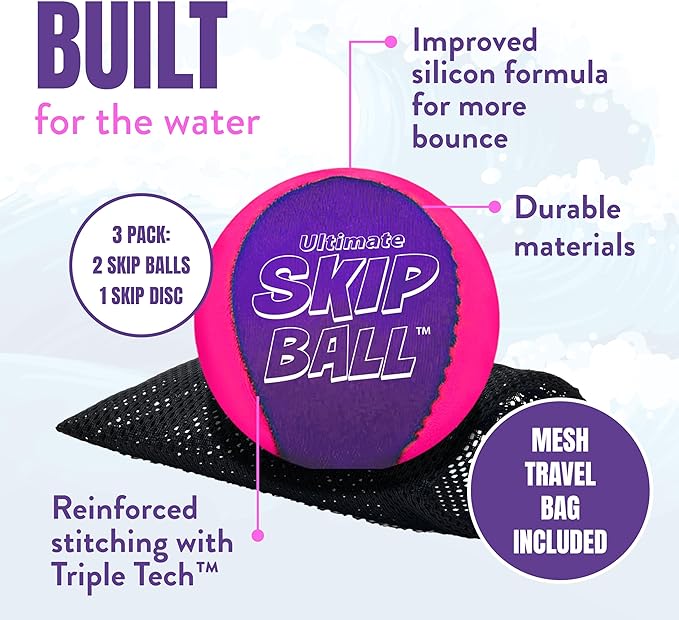 Activ Life The Ultimate Water Skip Balls, Water Bouncing Ball for Swimming Pool, Beach Toys for Friends, Family, Kids and Adults
