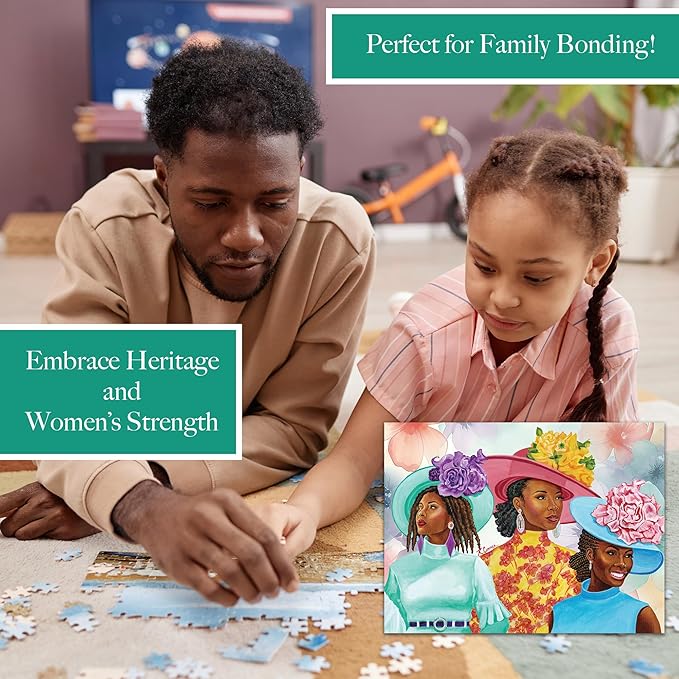 African American Expressions – 500-Piece Jigsaw Puzzle – Inspirational Black Art, Premium Quality for Relaxation and Reflection - Sunday Morning II